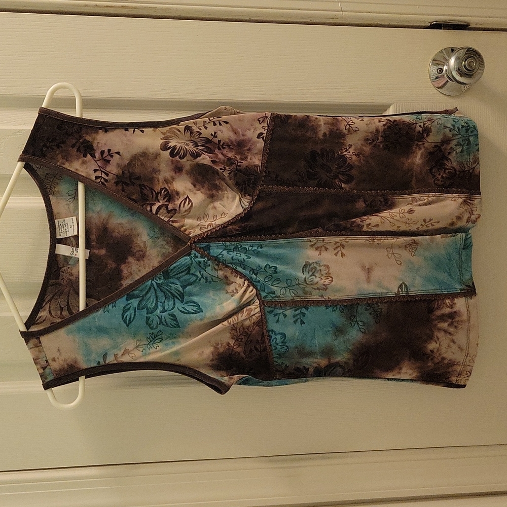 Sami & Jo, size M, multi-colored brown sleeveless top